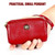 2033 Lady Portable Zipper Leather Wallet Purse Small Cosmetic Bag with Lanyard(Black)