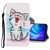 For Huawei Y5p 3D Colored Drawing Horizontal Flip PU Leather Case with Holder & Card Slots & Wallet(Red Mouth Cat)