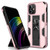 For iPhone 12 Pro Max Armor Shockproof TPU + PC Magnetic Protective Case with Invisible Holder(Rose Gold)