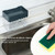 Cleaning Cloth Dishwashing Brush Liquid Box Kitchen Brush Detergent Mixer Press Plastic Soap Box(White)