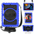 For iPad 10.2 360 Degree Rotating Case with Pencil Holder, Kickstand Shockproof Heavy Duty with Shoulder Strap,Hand Strap(Blue)