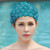 Pearl Three-dimensional Handmade Flower Swimming Cap for Women(Lake Blue) Pearl Three-dimensional Handmade Flower Swimming Cap for Women(Lake Blue)