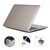 ENKAY Hat-Prince 3 in 1 Crystal Laptop Protective Case + TPU Keyboard Film + Anti-dust Plugs Set for MacBook Pro 14.2 inch A2442 2021, Version:US Version(Grey)