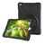 For iPad 10.2 2021 / 2020 / 2019 360 Degree Rotation PC + Silicone Protective Case with Holder & Hand-strap(Dark Blue)