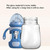 High Borosilicate Glass Baby Bottle with Silicone Sleeve, Capacity:240ml(Blue)