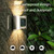6 LED Solar Outdoor Garden Stainless Steel Wall Lamp(Color Light)