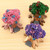 Micro Landscape Flower Pot Decoration Fleshy Cartoon Construction Toy Big Tree House Resin Decoration(Pink)