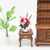 3 PCS 1:12 Mini Dollhouse Furniture Garden Balcony Decoration Flower Cluster with White Porcelain Flowerpot(Red+Pink)