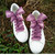 Gradient Color 4cm Width Satin Silk Ribbon Shoelaces Sneaker Sport Shoes White Shoes Laces, Length:160cm(Yellow Grey)