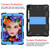 For iPad 10.2 Shockproof Two-Color Silicone Protection Case with Holder & Pen Slot(Black+Blue)