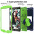 For iPad 10.2 Shockproof Two-Color Silicone Protection Case with Holder & Pen Slot(Dark Blue+Green)