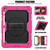 For iPad 10.2 Shockproof Colorful Silica Gel + PC Protective Case with Holder & Shoulder Strap & Hand Strap & Pen Slot(Hot Pink)