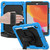 For iPad 10.2 Shockproof Colorful Silica Gel + PC Protective Case with Holder & Shoulder Strap & Hand Strap & Pen Slot(Light Blue)