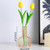 Wrought Iron Hydroponic Green Dried Flower Glass Flower Insert Decoration Without  Fake Flowers(Gold)