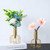 Wrought Iron Hydroponic Green Dried Flower Glass Flower Insert Decoration Without  Fake Flowers(Gold)