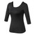 Back Cross Medium-length Sleeve Yoga Sportswear For Ladies (Color:Black Size:XXL)