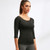 Back Cross Medium-length Sleeve Yoga Sportswear For Ladies (Color:Black Size:XXL)