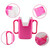 10 PCS Handle Boxed Anti-sprinkling Drink Holder Retractable Baby Learning Cup(Pink)