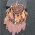 Creative Hand-Woven Crafts Dream Catcher Home Car Wall Hanging Decoration, Type:With Light(Light Pink)