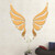 Crystal Three Dimensional Decorative Wall Stickers Angel Wings Bedroom Decorative Mirror(Gold)
