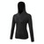 Autumn And Winter Zipper Long-sleeved Hooded Sports Jacket For Ladies (Color:Black Size:M)