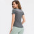 Tight Round Neck Sports Short Sleeve T-shirt For Ladies (Color:Flower Gray Size:M) Tight Round Neck Sports Short Sleeve T-shirt For Ladies (Color:Flower Gray Size:M)