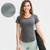 Tight Round Neck Sports Short Sleeve T-shirt For Ladies (Color:Navy Blue Size:L)
