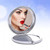 Diamond-encrusted Metal Double Side Folding Mini Portable Round Small Makeup Mirror(Bright Black)