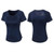 Tight Round Neck Sports Short Sleeve T-shirt For Ladies (Color:Navy Blue Size:XXL)