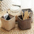 Mini Small Linen Pen Holder Desktop Cloth Simple Stationery Holders(Gray)