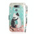 3D Painting Black White Cat Pattern Coloured Drawing Horizontal Flip Leather Case for LG K50, with Holder & Card Slots & Wallet