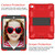 Shockproof Two-color Silicone Protection Shell for iPad Mini 2019 & 4, with Holder (Red+Black) 