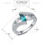 925 Sterling Silver Finger Rings Women Vintage Engagment Zircon Jewelry, Ring Size:6(Blue)