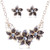 Crystal Enamel Flower Jewelry Sets For Women(Black)