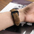 Frosted leather large black buckle For  Huawei Watch GT / Watch 2 Pro Watch Band(Light brown)