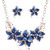 Crystal Enamel Flower Jewelry Sets For Women(Blue)