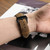 Frosted leather large black buckle For  Huawei Watch GT / Watch 2 Pro Watch Band(Dark brown)