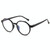 Fashion Eyeglasses Retro TR Frame Plain Glass Spectacles(Matte Black)
