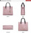 3 in 1 Leather Women Large Tote Bags Shoulder Bag Messenger Bag Purse(Pink)