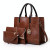 3 in 1 Leather Women Large Tote Bags Shoulder Bag Messenger Bag Purse(Brown)