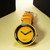 Simple Style Round Dial Matte Leather Strap Quartz Watch for Men / Women(Yellow)