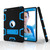 Contrast Color Silicone + PC Shockproof Case for iPad 9.7 inch (2018/2017), with Holder (Blue)