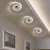3W Modern Interior Creative Spiral Round Wall Lamp for Club, KTV, Corridor, Aisle, Background Wall Decoration Lamp Recessed In(White Light)