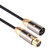EMK XLR Male to Female Gold-plated Plug Cotton Braided Cannon Audio Cable for XLR Jack Devices, Length: 1m(Black)