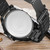 CAGARNY 6820 Fashionable Business Style Large Dial Dual Time Zone Quartz Movement Wrist Watch with Stainless Steel Band & Calendar Function for Men((Black Steel Band Blue Window) CAGARNY 6820 Fashionable Business Style Large Dial Dual Time Zone Quartz Movement Wrist Watch with Stainless Steel Band & Calendar Function for Men((Black Steel Band Blue Window)