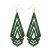 3pairs Natural Wooden Earrings Geometic Hollow Triangle Personality Simple Fashion Jewelry For Woman, Metal Color:Green