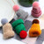 12PCS Cute Mini Knitted Hairball Hat Brooch Sweater Pins Badge(Dark green)