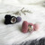 12PCS Cute Mini Knitted Hairball Hat Brooch Sweater Pins Badge(Lotus red)