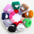 12PCS Cute Mini Knitted Hairball Hat Brooch Sweater Pins Badge(Lotus red)