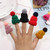 12PCS Cute Mini Knitted Hairball Hat Brooch Sweater Pins Badge(Lotus red)